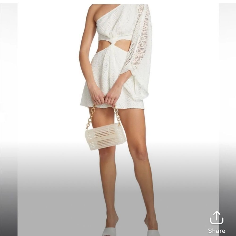 - NWOT 375.00 RAMY BROOK Textured Lace Henrietta One-Shoulder Dress Size Large
